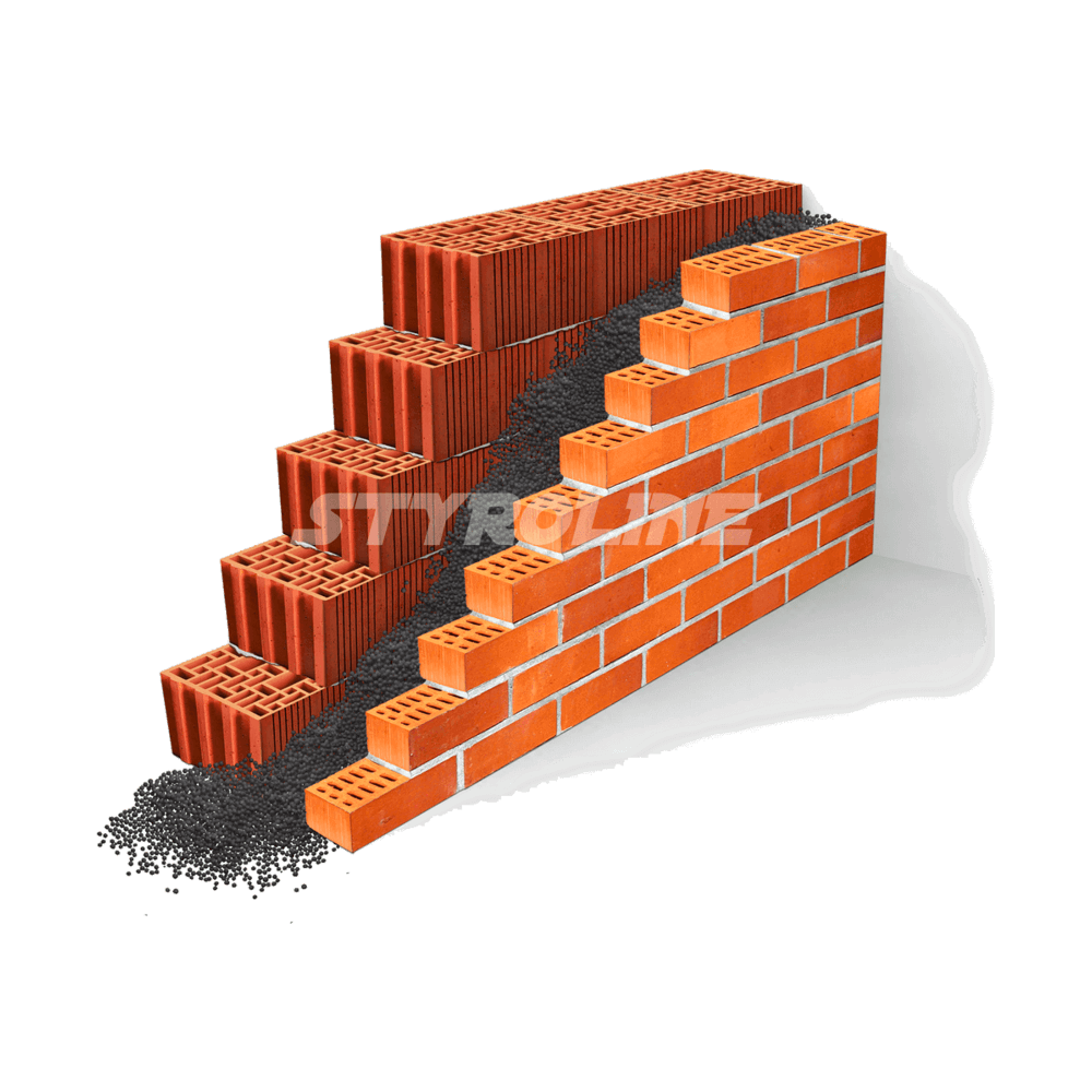 Einblasdämmung, Neopor, Kerndämmung 0,033 W/mk in zweischaligem Mauerwerk