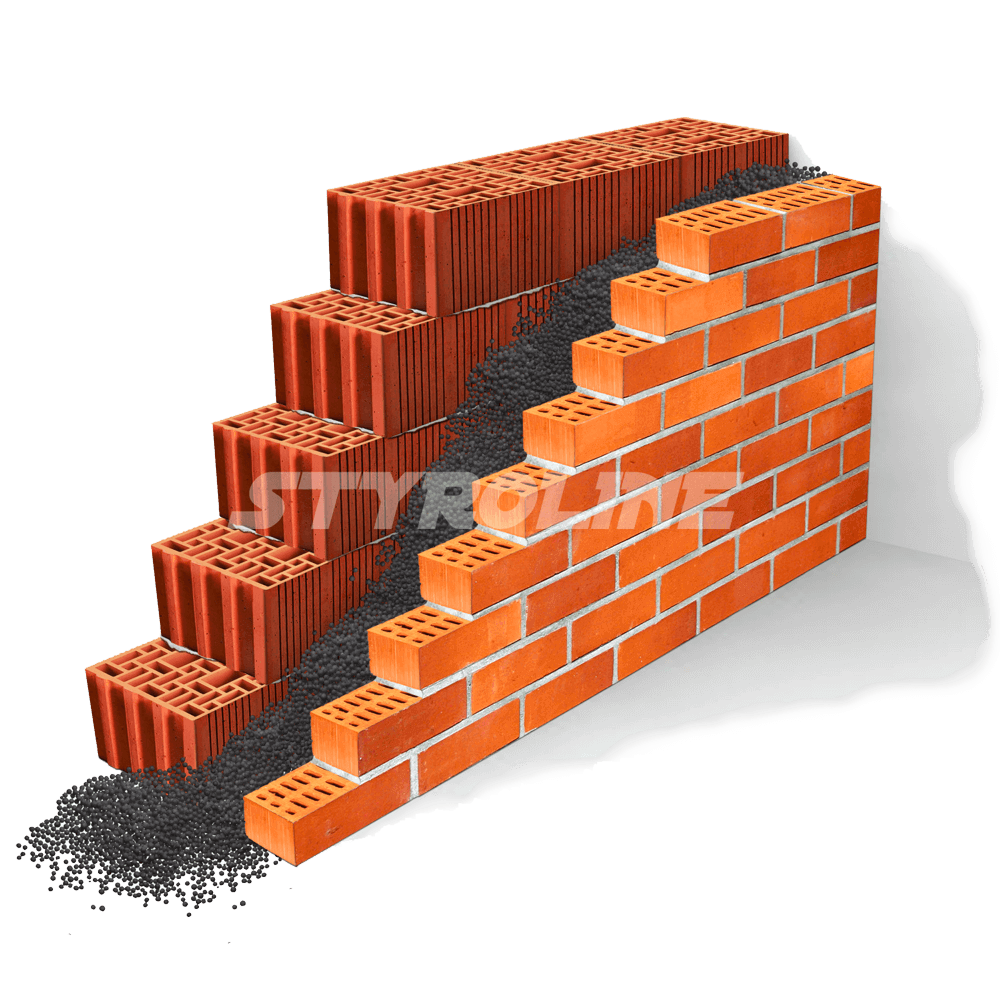 Einblasdämmung 0.033 W/mk in Klinkerfassade